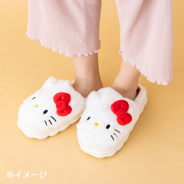 Sanrio Hello Kitty Face Plush Slippers – Adult Size