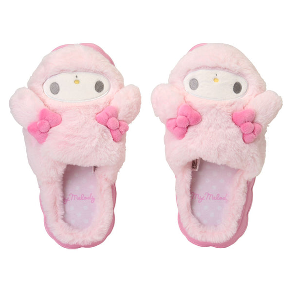 Sanrio My Melody Face Plush Slippers – Adult Size