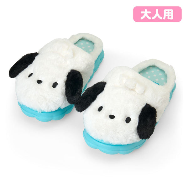 Pochacco Plush Face Indoor Slippers for Adults