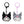 Load image into Gallery viewer, Sanrio Kuromi Mini Mascot Keychain 2-Piece Set
