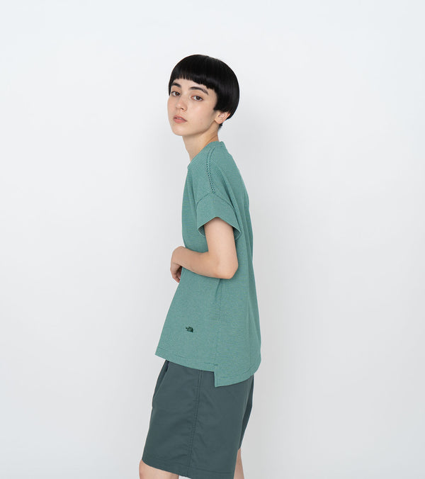 The North Face Purple Label Moss Stitch Field Cropped Sleeve Tee women