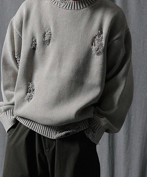 Number Nine Asid Wash Ripped Knit Pullover