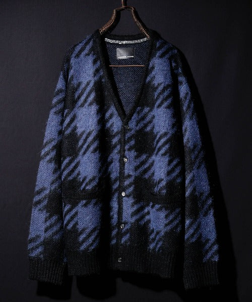 Number Nine Buffalo Check Mohair Knit Cardigan – HARUYAMA