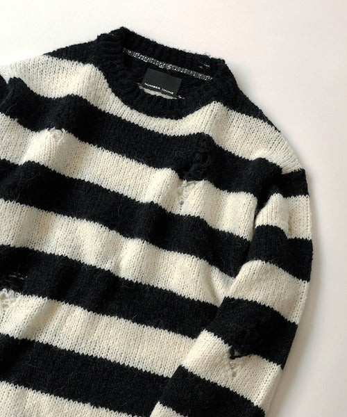 Number Nine Wool Alpaca Ripped Knit Pullover