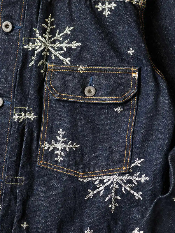 Kapital 14oz denim snow pattern embroidery 1ST JKT Jacket