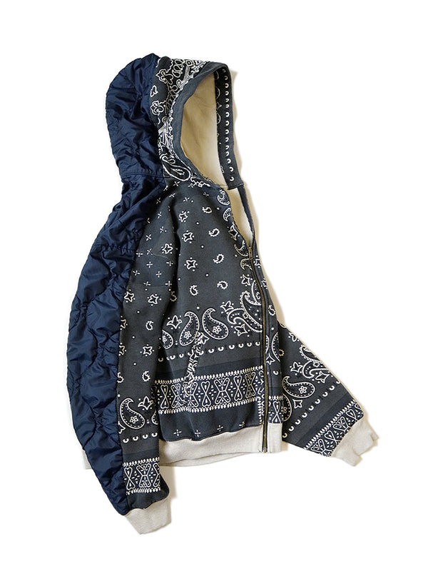 Kapital Fleece-lined Bivouac Hooded Blouson with Bandana Pattern Jacket