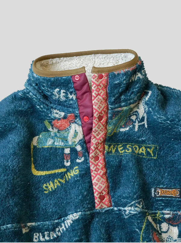 Kapital Country calendar pattern fleece snap T Sweater (Time Sale)