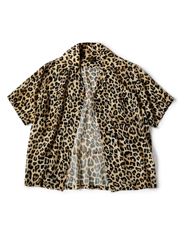 Kapital Silk Rayon Leopard Pattern Rangle Collar Aloha Shirt (short sleeve)