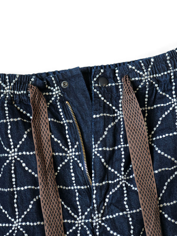 Kapital 8oz Denim FOLK-DOJO Embroidered Easy Pants