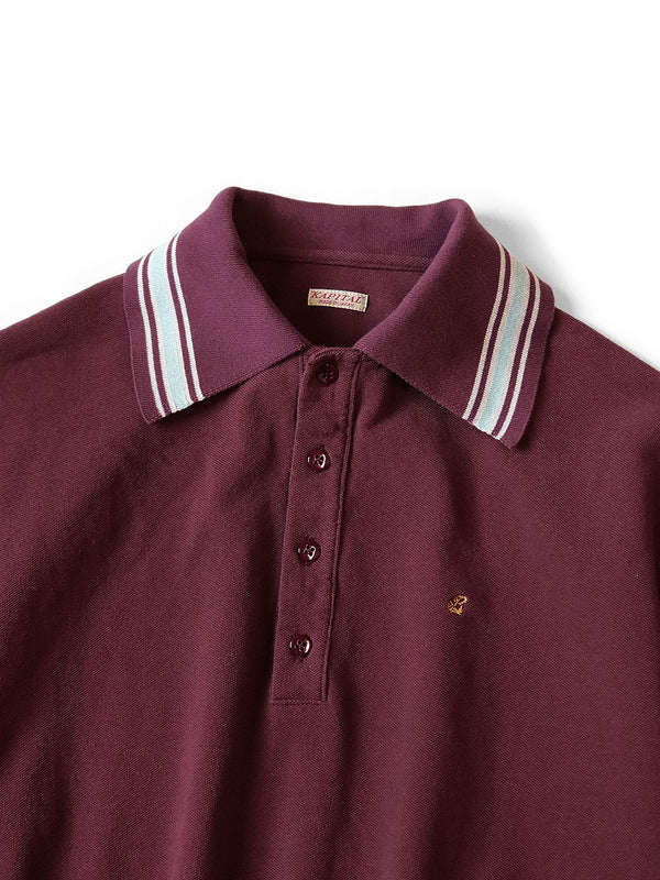 Kapital Pique Ribbed Collar Retro Polo with Fawn Pattern Shirt (long sleeve)