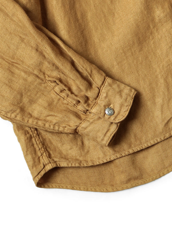 Kapital Gauze linen herringbone stand penny shirt (long sleeves)