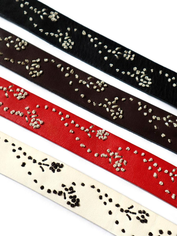 Kapital Leather hand embroidery belt (garden flower) K2110XG520