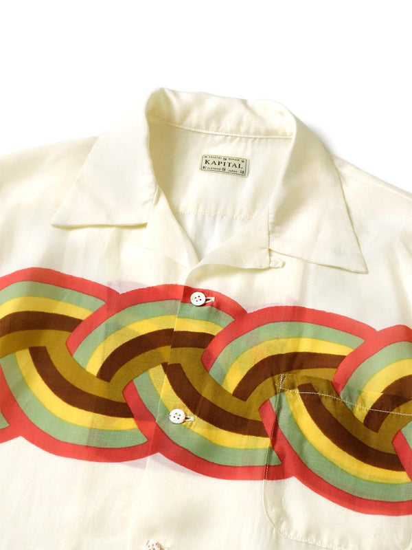 Kapital Silk rayon rainbow pt wind pen aloha shirt (short sleeves)
