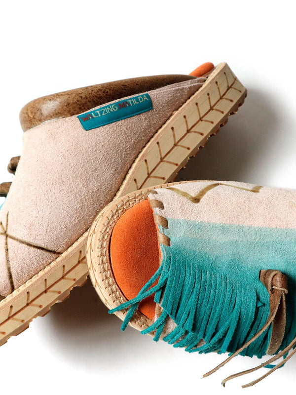 Kapital Deer Leather 2TONE Pueblo Rain Clog Sandals shoes K2204XG522