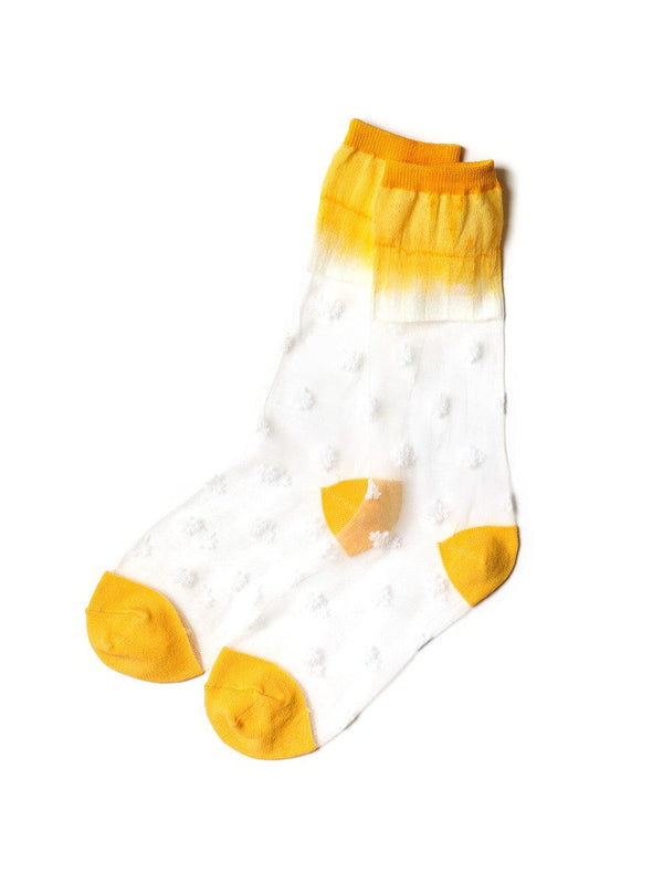 Kapital small pattern tie dye see-through socks K2205XG540