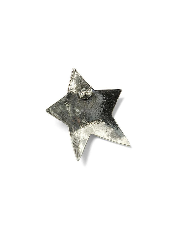Kapital Brass silver rough star earrings K2205XG536