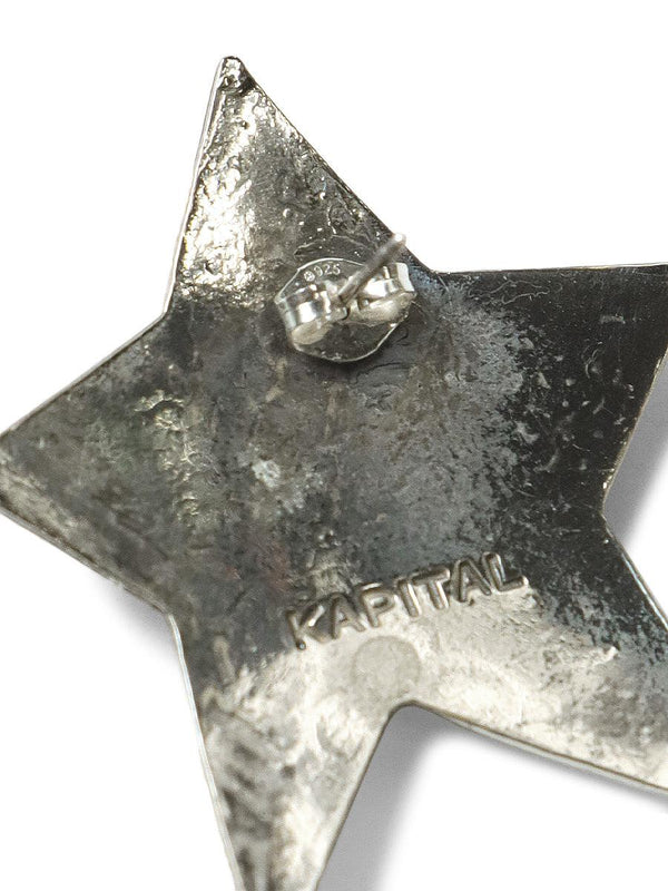 Kapital Brass silver rough star earrings K2205XG536