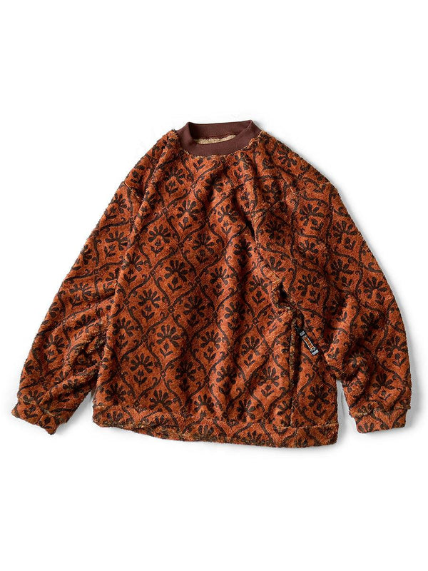 Kapital Yosemite arabesque pattern fleece BIG crew sweater