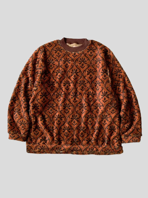 Kapital Yosemite arabesque pattern fleece BIG crew sweater