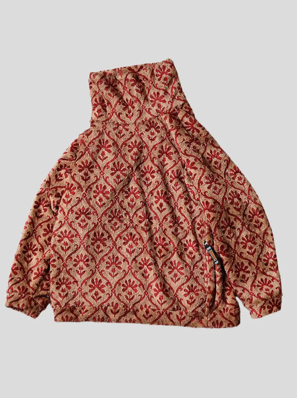 Kapital Yosemite arabesque pattern fleece BIG high neck sweater