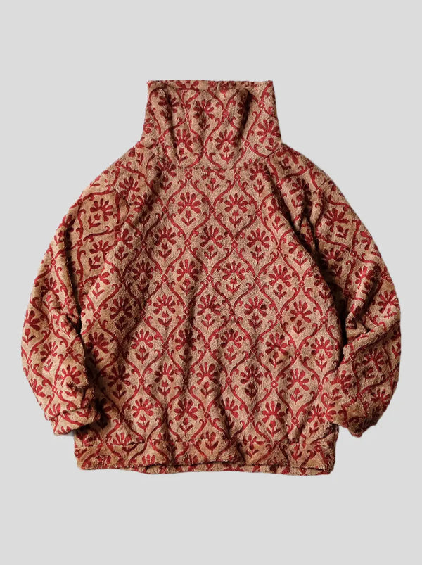 Kapital Yosemite 아라베스크 무늬 프리스 BIG 하이 넥 스웨터 