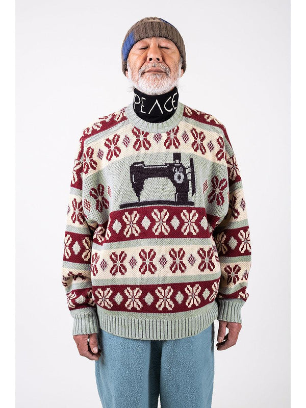 Kapital 5G ECO Knit Konabean Stripe Crew Sweater