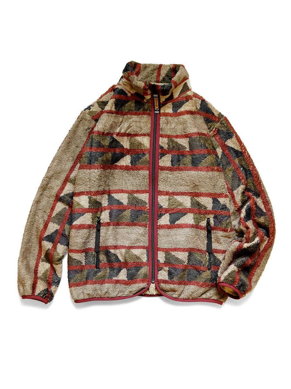 Kapital Pueblo stripe fleece zip blouson sweater