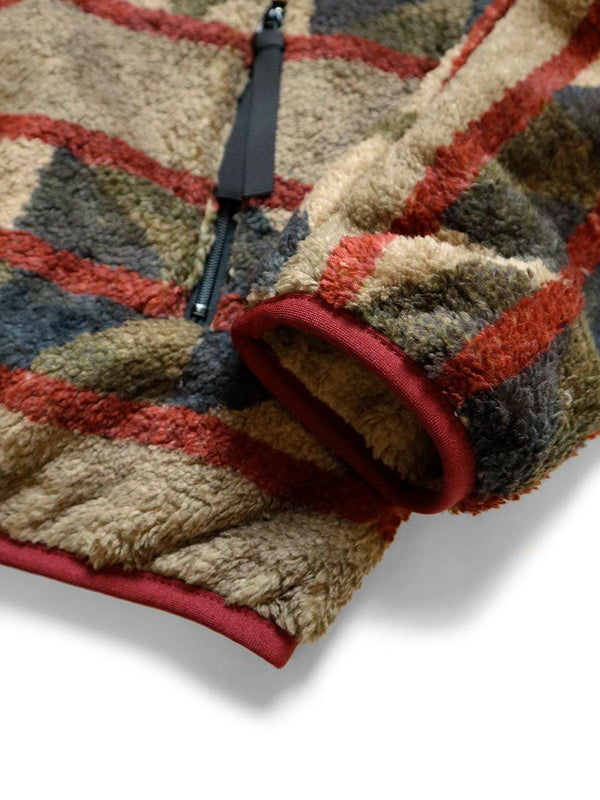 Kapital Pueblo stripe fleece zip blouson sweater