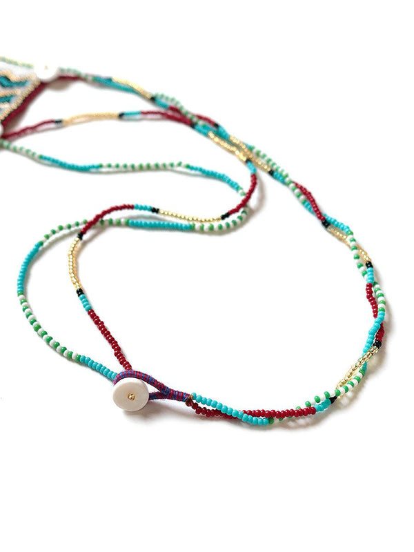 Kapital Pueblo beads necklace (zigzag & black gold sewing machine)