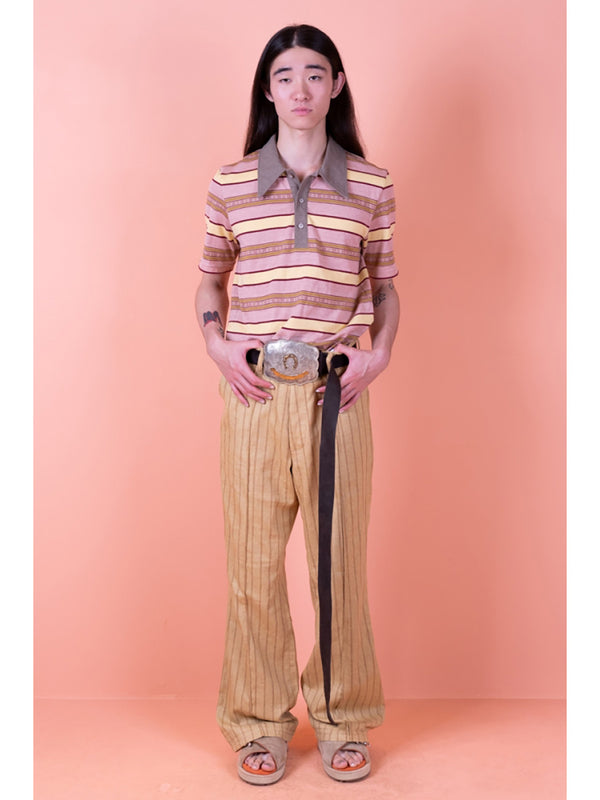 Kapital Cotton Linen Gibson Stripe 5P OKABELLBO Pants