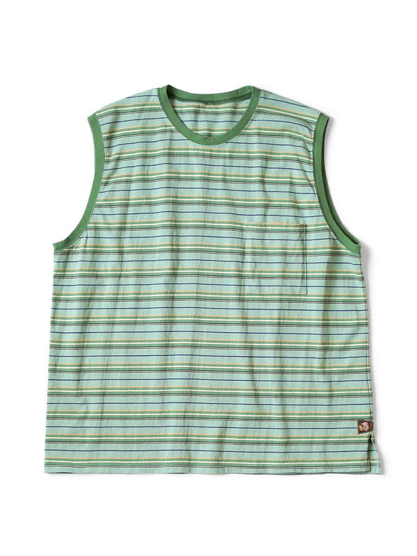 Kapital Multi-border T-cloth sleeveless BIG Tee (1flag)