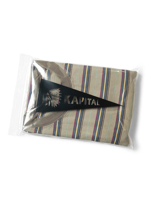 Kapital Multi-border T-cloth pennant Tee (3flags)