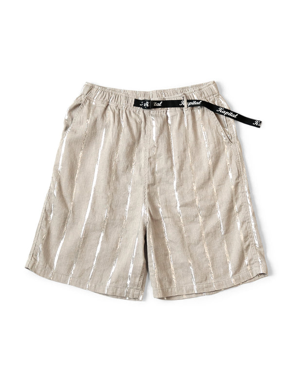 Kapital Linen Glitter Phillies Stripe Easy Shorts Pants