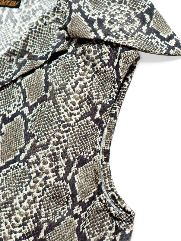 Kapital Silk Rayon Snake Pattern Rangle Collar Sleeveless Bolero