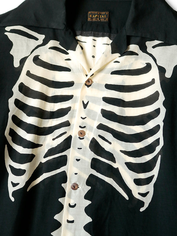 Kapital Silk Rayon BONEpt Rangle Collar Open Collar Shirt (long sleeve)
