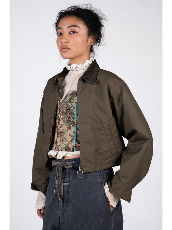Kapital Cotton Oil Coated Cropped Drizzler Jacket women
