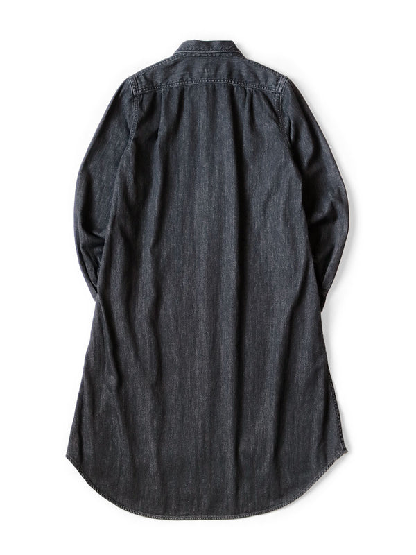 Kapital 8oz Black × Natural Denim Drizzler Work Shirt Dress