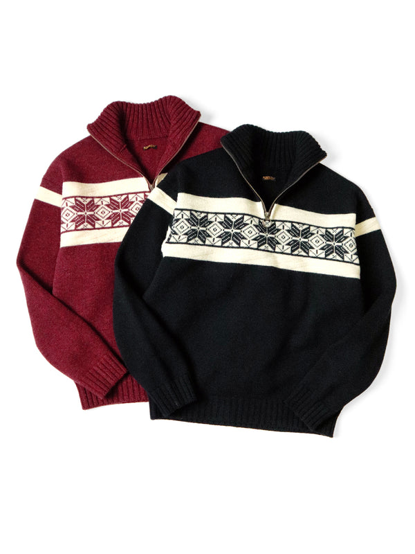 Kapital 5G Wool Snowflake Half-Zip Sweater