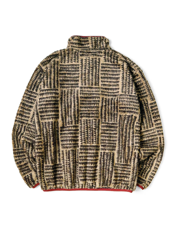 Kapital Hacksaw Block Pattern Fleece Snap sweater