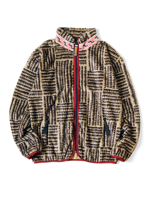 Kapital Hacksaw Block Pattern Fleece ZIP Blouson sweater