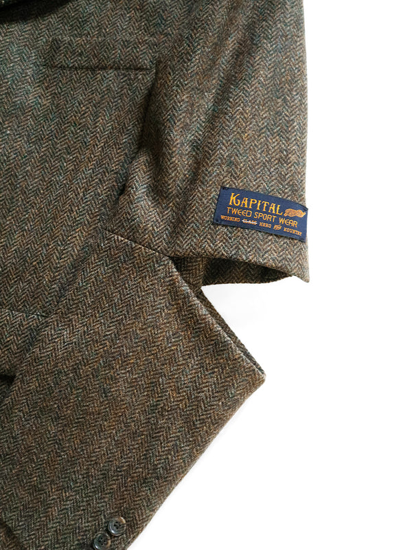 Kapital Herringbone tweed cutout elbow JKT Jacket