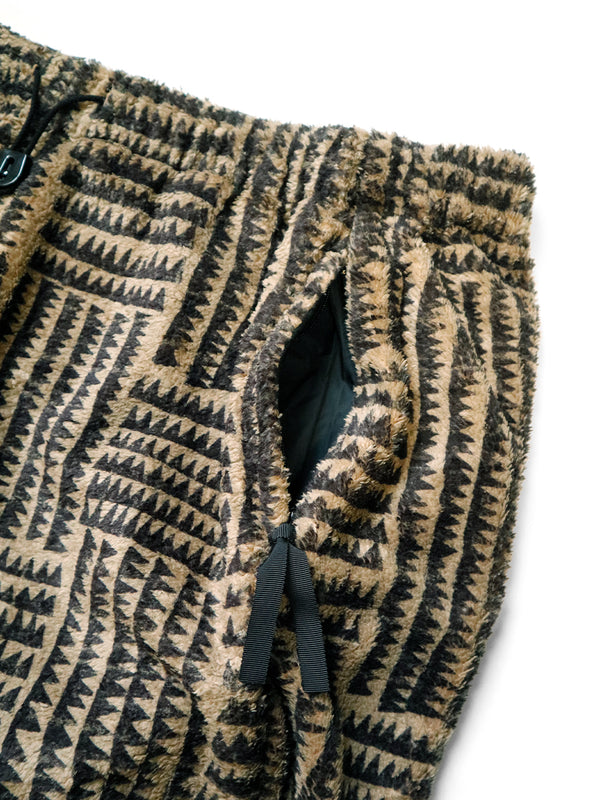 Kapital Hacksaw Block Pattern Fleece Easy Pants