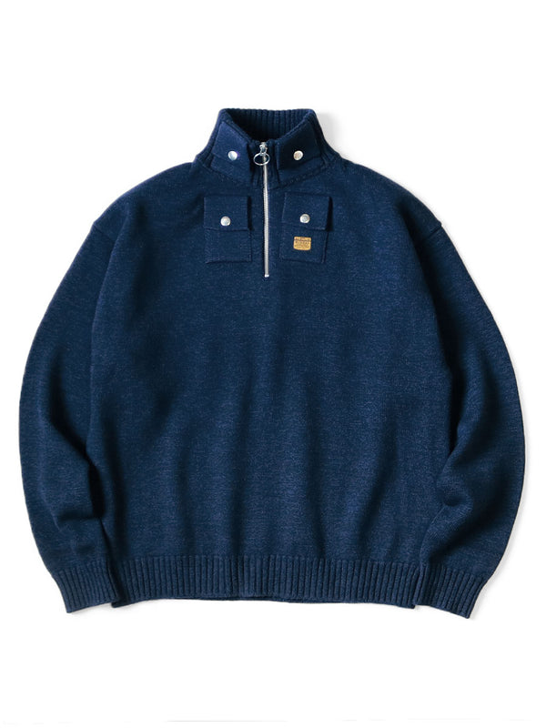 Kapital 8G Cotton Wool Nickel 4 Half-Zip Sweater