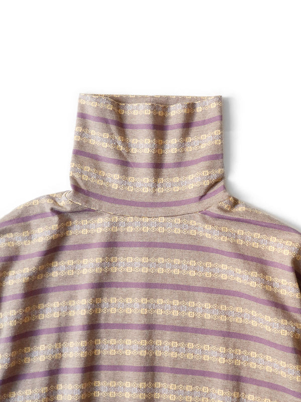 Kapital Sunrise jacquard striped jersey high neck long T-shirt