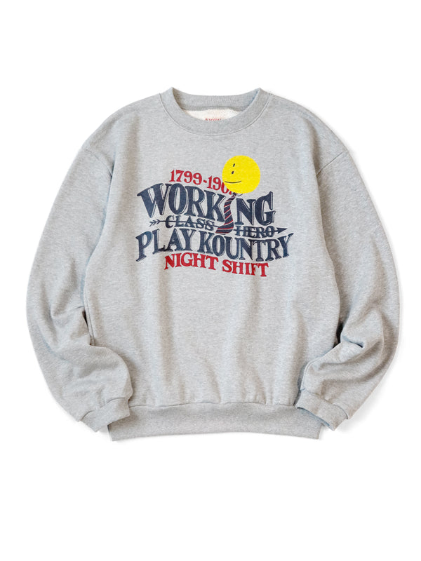Kapital 30/- Reverse Weave Crew Sweatshirt (Night Shift PROFILE RAINBOWYpt) sweater