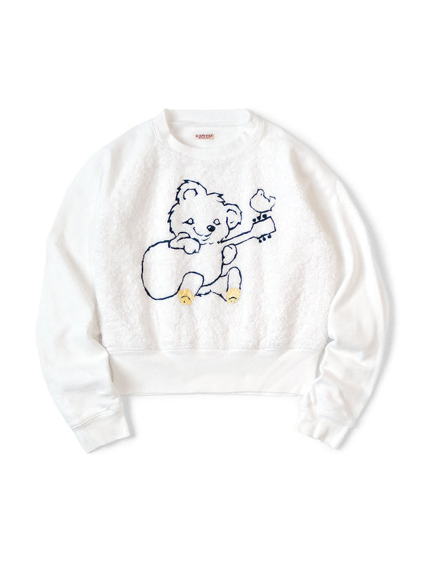 Kapital 30/- Back Fleece x Fur Grizzly Crew Sweater (Dinky Type, Little Bear & Harmony) women