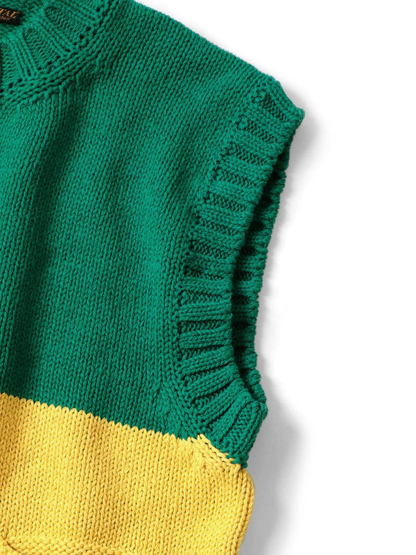 Kapital 3G cotton knit raster vest - HARUYAMA