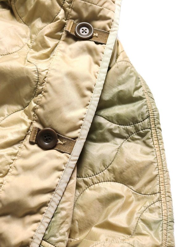 Kapital 불균일 염색 나일론 퀼팅 안감 링 코트 재킷