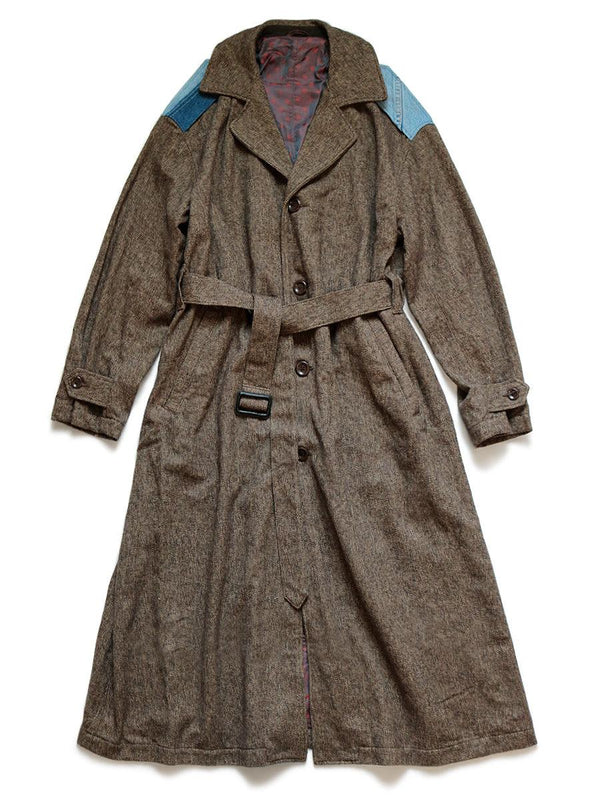 Kapital 코튼 트위드 드래깅 코트 재킷