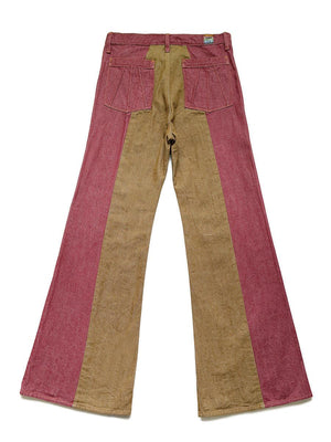 Kapital 12oz color denim 2TONE gypsy flared pants - HARUYAMA